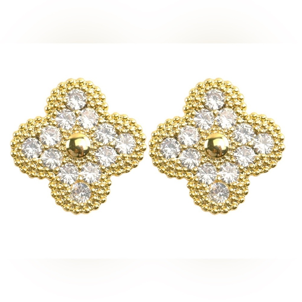 Pave Clover Earrings